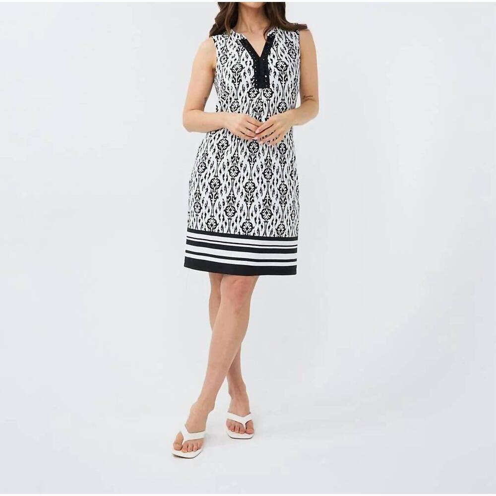 NEW ESQUALO suzan sleeveless mini dress in tone ikat print
